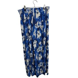 Joie Pleated Blue and White Floral Cropped Pants Size L